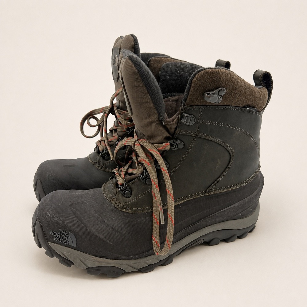 The North Face Mens 9 Chilkat III Winter Boots Leather Insulated Waterproof Gorp